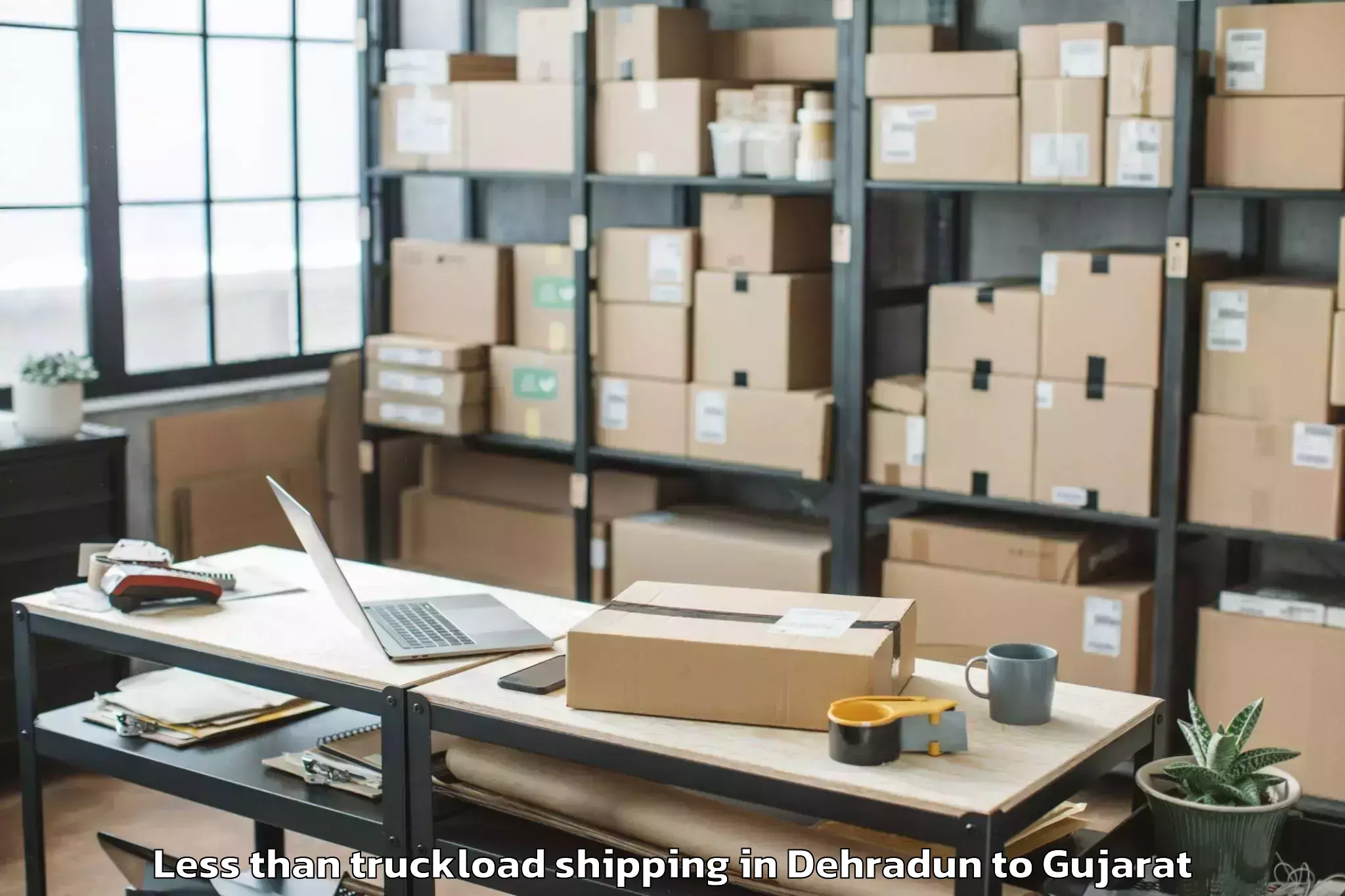 Get Dehradun to Dediapada Less Than Truckload Shipping